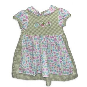 Floral Green and Pink Baby Dress